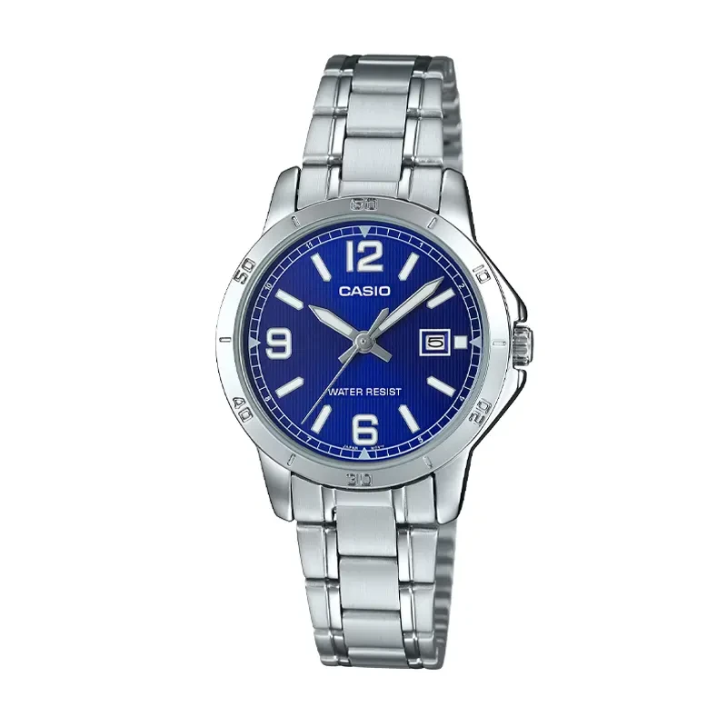 Casio Blue Dial Stainless Steel Watch LTP-V004D-2B